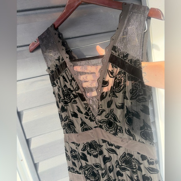 Coach Black Floral lace and velvet Maxi Dress - Picture 13 of 16